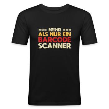 Mehr Als Nur Ein Barcode-Scanner - Männer Slim Fit T-Shirt - Schwarz - Vorne - Nik (191cm)