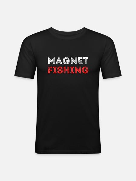 MAGNET FISHING METAL WORDS - Men's Slim Fit T-Shirt - black