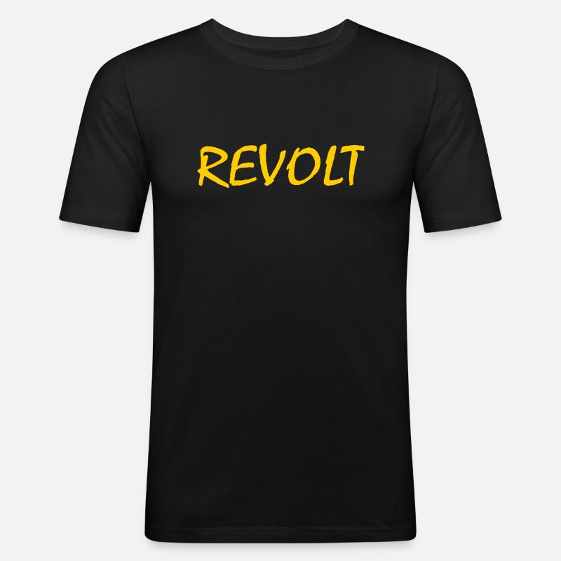 Revolt - Männer Slim Fit T-Shirt - Schwarz