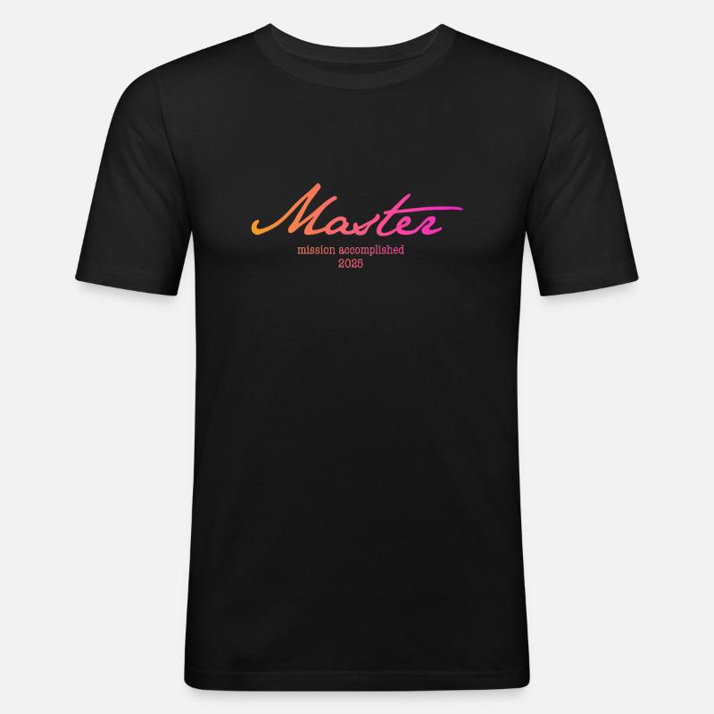 Master Abschluss '25 - Mission accomplished - Männer Slim Fit T-Shirt - Schwarz