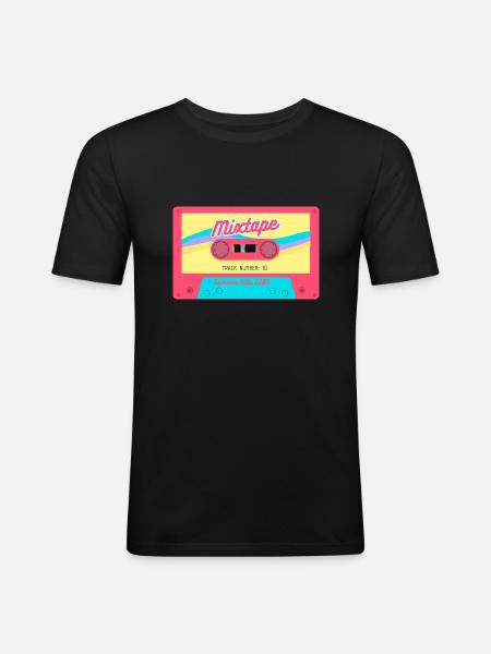 Retro Tape – 1985 Edition - Men's Slim Fit T-Shirt - black