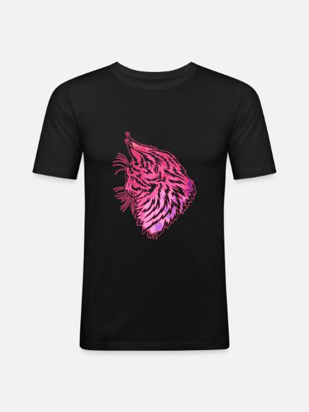 Cute Maine coon cat - Men's Slim Fit T-Shirt - black