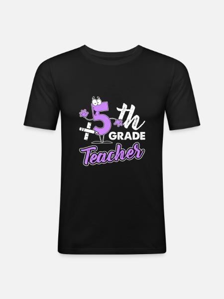 Funny 5th Grade Teacher - Men's Slim Fit T-Shirt - black