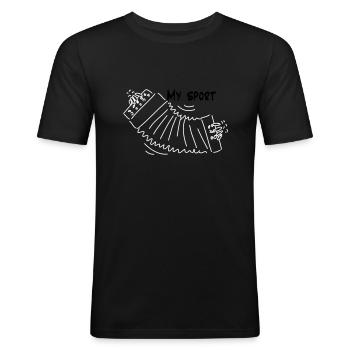 Buttonboxi - Men's Slim Fit T-Shirt - black - Front - Nik (191cm)