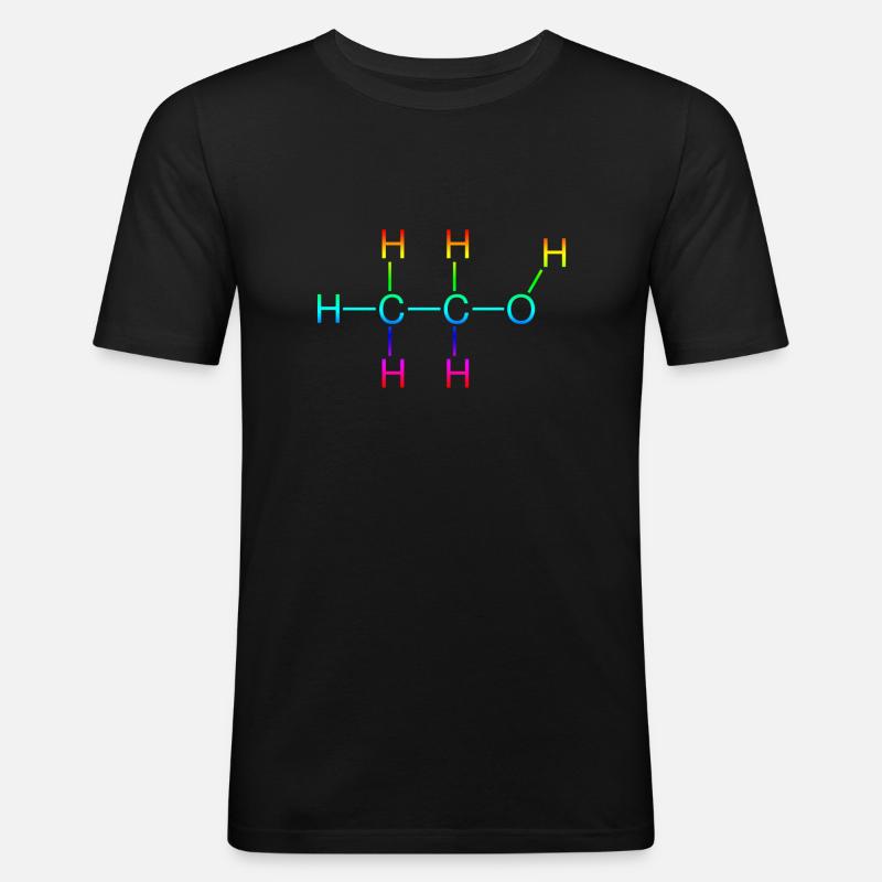 Ethanol Alkohol Strukturformel - Männer Slim Fit T-Shirt - Schwarz