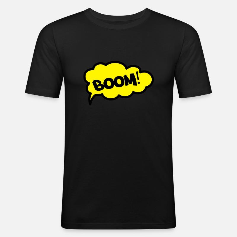 boom2 - Männer Slim Fit T-Shirt - Schwarz
