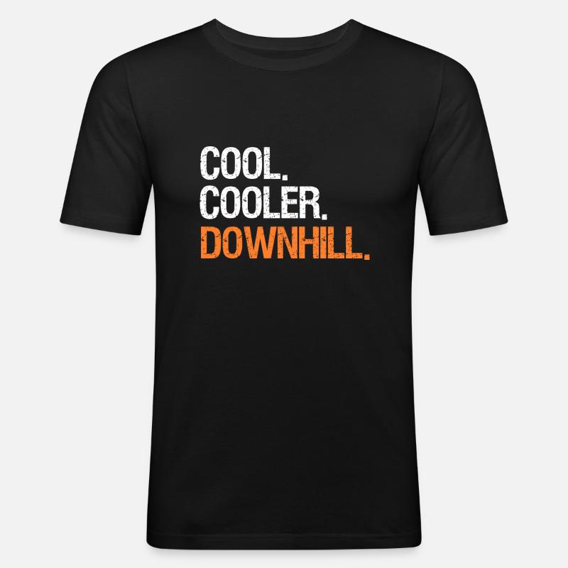 Downhill - Männer Slim Fit T-Shirt - Schwarz