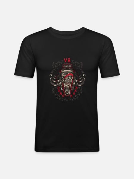DRAGSTERKLEIDUNG - Männer Slim Fit T-Shirt - Schwarz
