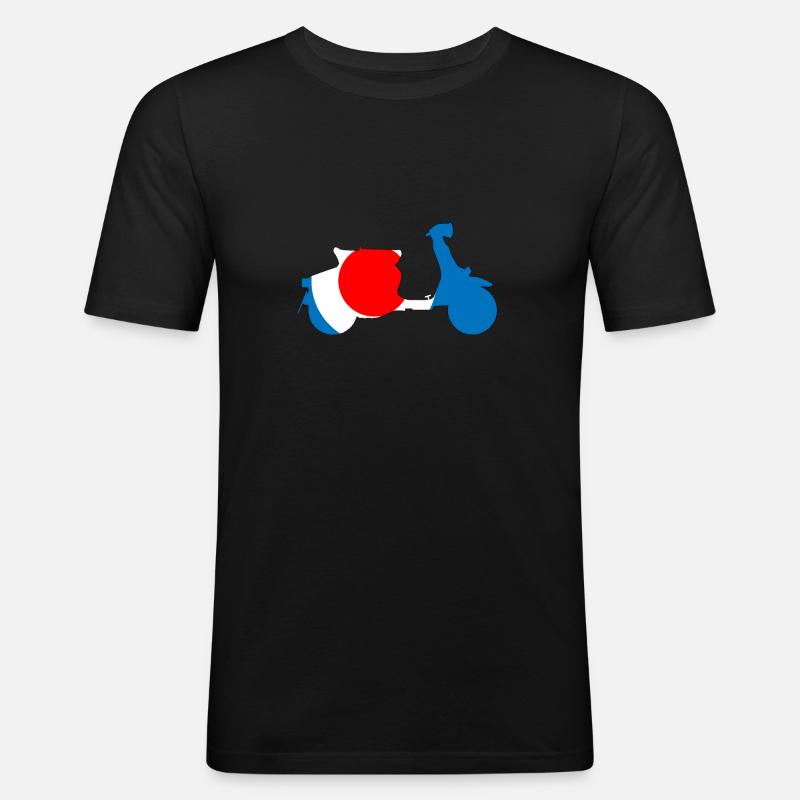 Roundel Target 60s Motorroller - Männer Slim Fit T-Shirt - Schwarz