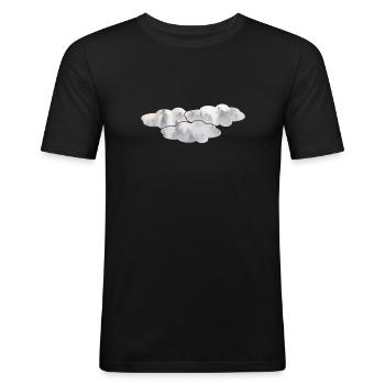 Clouds - Men's Slim Fit T-Shirt - black - Front - Nik (191cm)