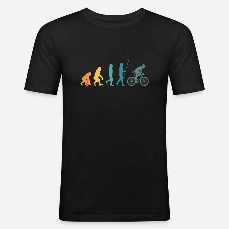 Fahrrad Evolution - Männer Slim Fit T-Shirt - Schwarz