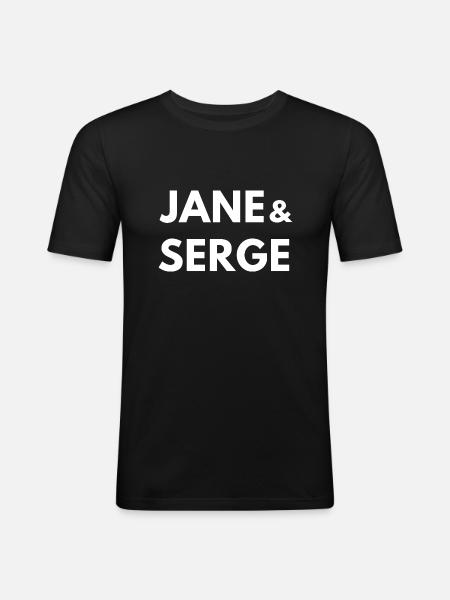 jane et serge - T-shirt près du corps Homme - noir