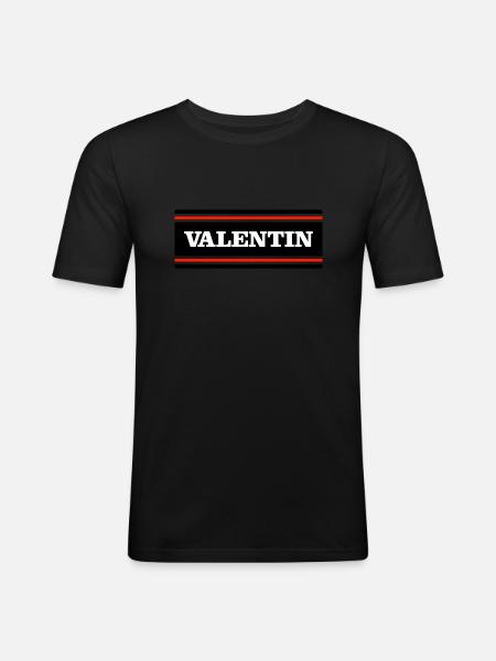 VALENTIN - T-shirt près du corps Homme - noir