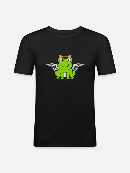 Angel Frog Wing Halo - Men's Slim Fit T-Shirt - black