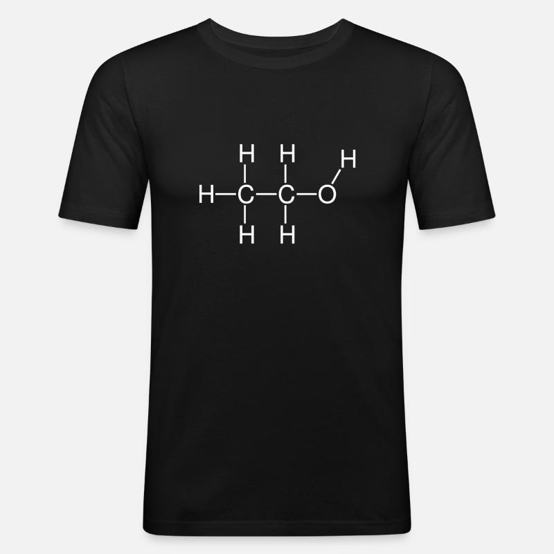 Ethanol - Männer Slim Fit T-Shirt - Schwarz