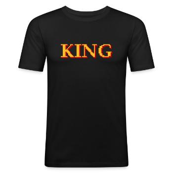 Roi - T-shirt près du corps Homme - noir - Devant - Nik (191cm)