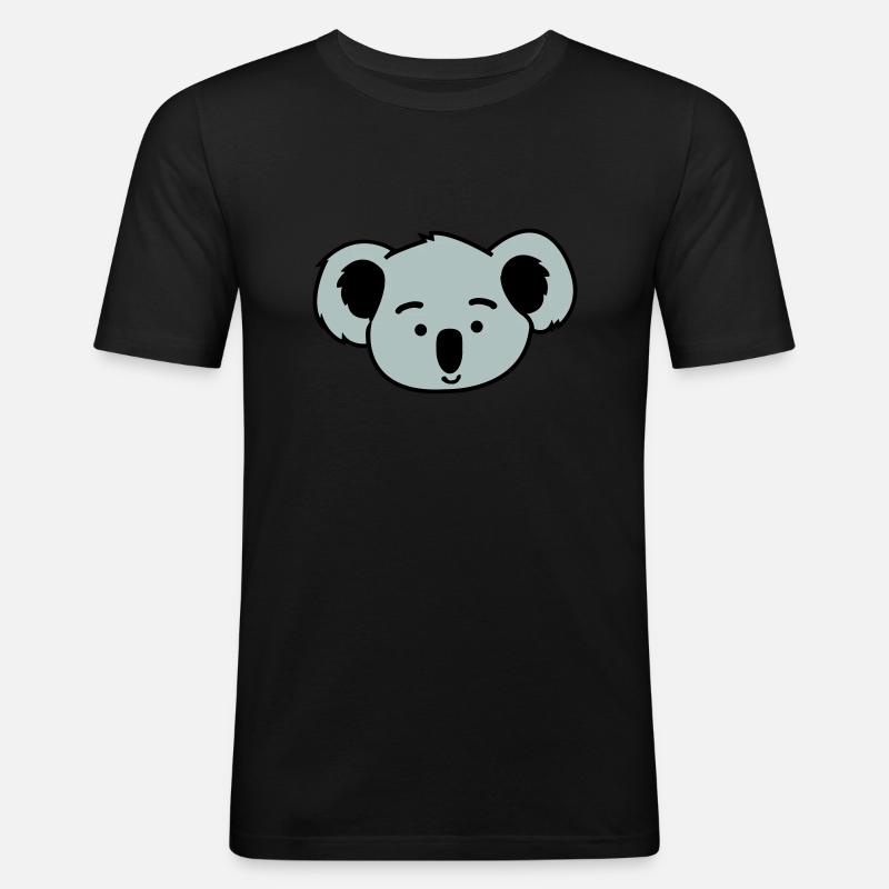 koala - Männer Slim Fit T-Shirt - Schwarz