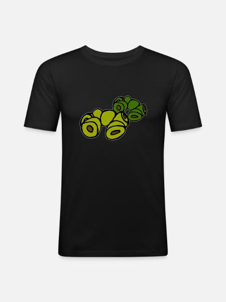 various olives - Men's Slim Fit T-Shirt - black