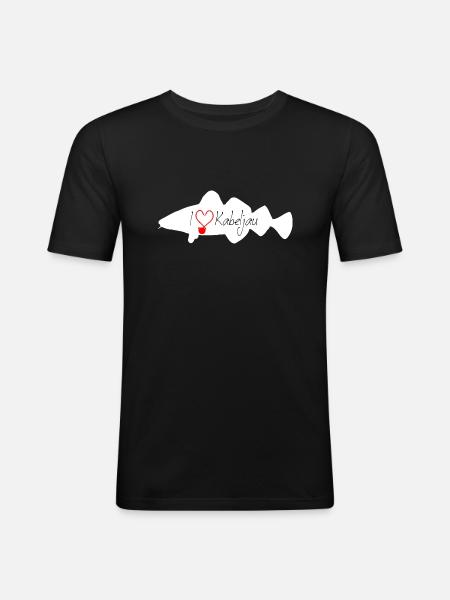 i Love Cod White - Men's Slim Fit T-Shirt - black