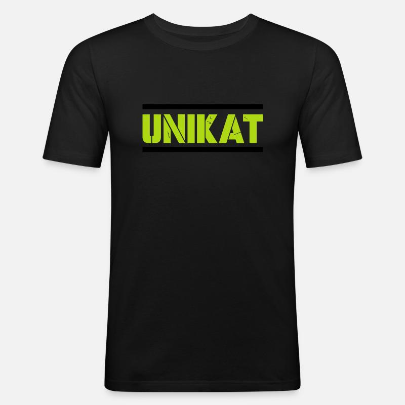 unikat - Männer Slim Fit T-Shirt - Schwarz