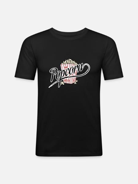 pop-corn - T-shirt près du corps Homme - noir