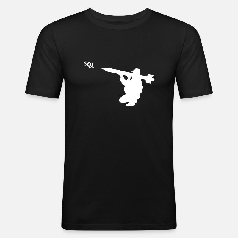Launches SQL query - Men's Slim Fit T-Shirt - black
