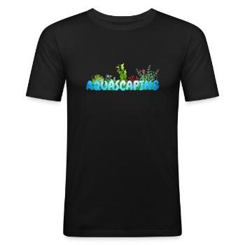 Aquasicaping Unterwasserwelt Kampffisch Aquarium - Männer Slim Fit T-Shirt - Schwarz - Vorne - Nik (191cm)