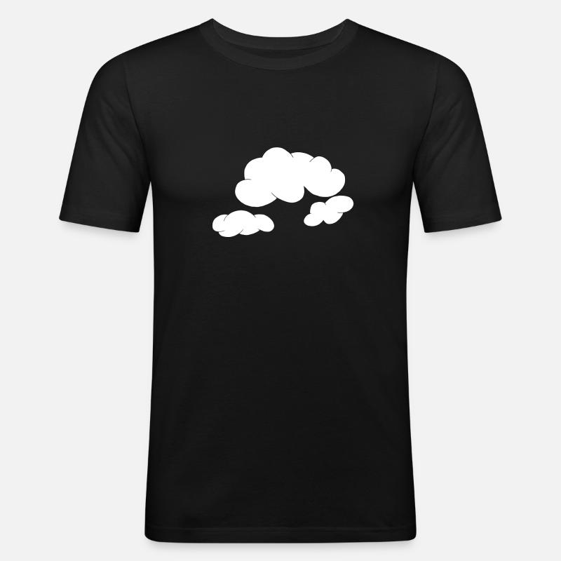 Wolken - Männer Slim Fit T-Shirt - Schwarz