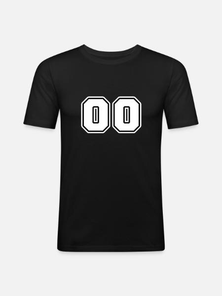 NUMBER 00 - Men's Slim Fit T-Shirt - black