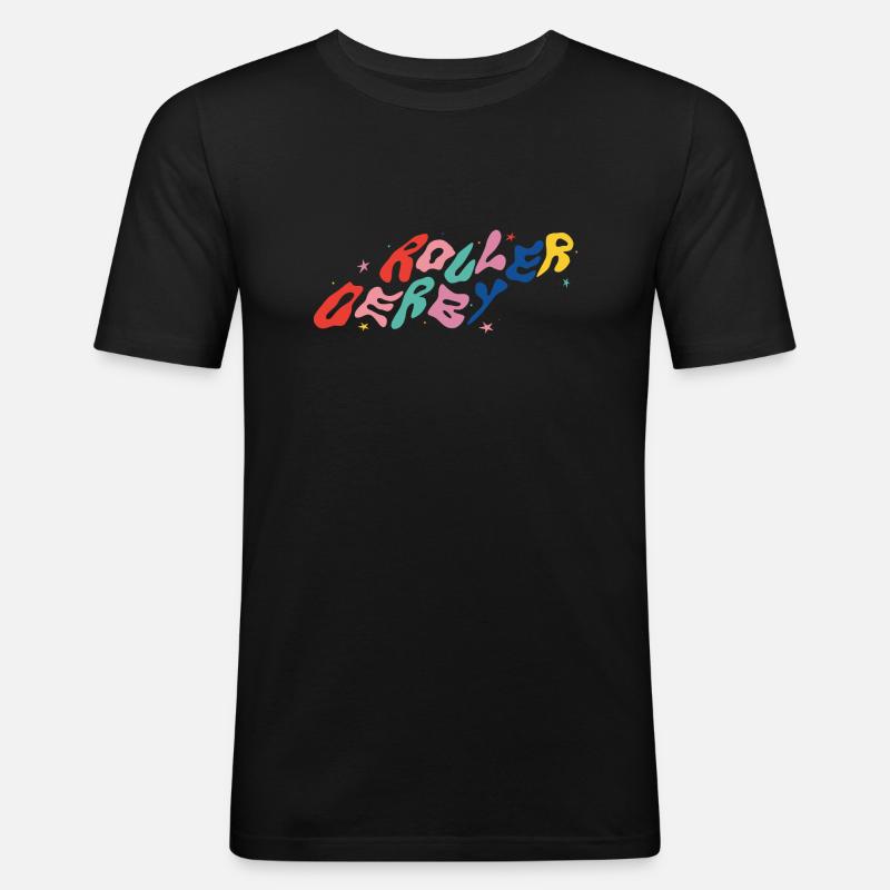 Roller Derby - Männer Slim Fit T-Shirt - Schwarz