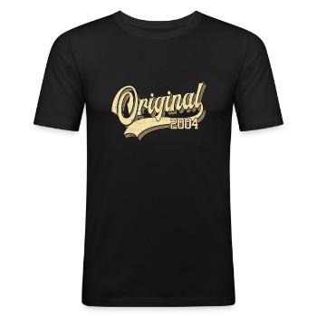 Limited Edition Jahrgang 2004 18 Jahre Geburtstag - Männer Slim Fit T-Shirt - Schwarz - Vorne - Nik (191cm)