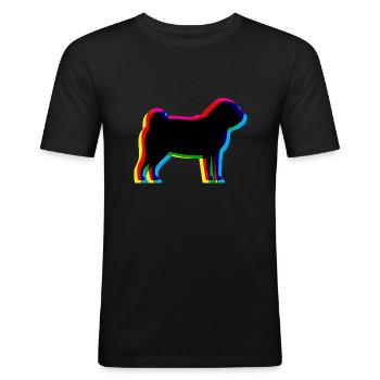 CMYK Pug - Men's Slim Fit T-Shirt - black - Front - Nik (191cm)
