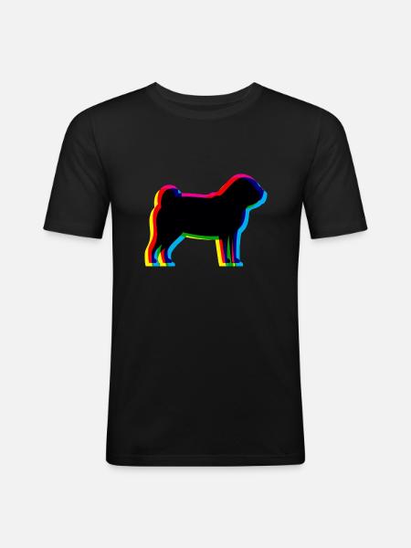 CMYK Pug - Men's Slim Fit T-Shirt - black