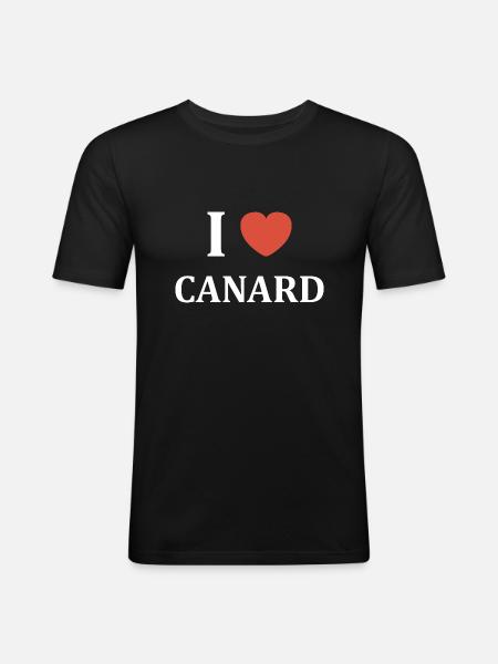 i love canard - T-shirt près du corps Homme - noir