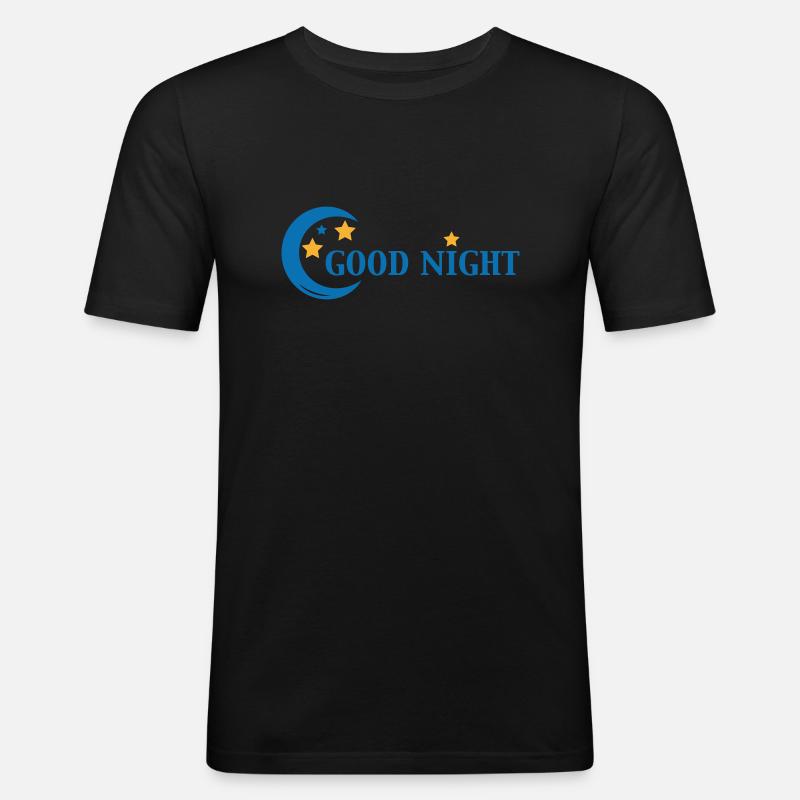 Good Night - Männer Slim Fit T-Shirt - Schwarz