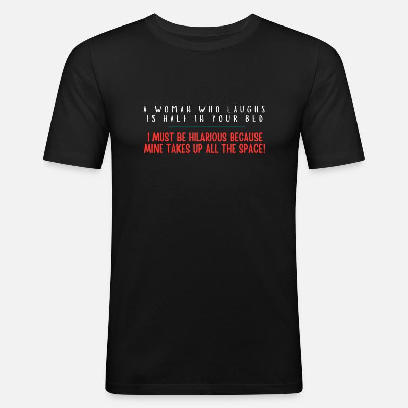 Ich bin urkomisch - Männer Slim Fit T-Shirt - Schwarz