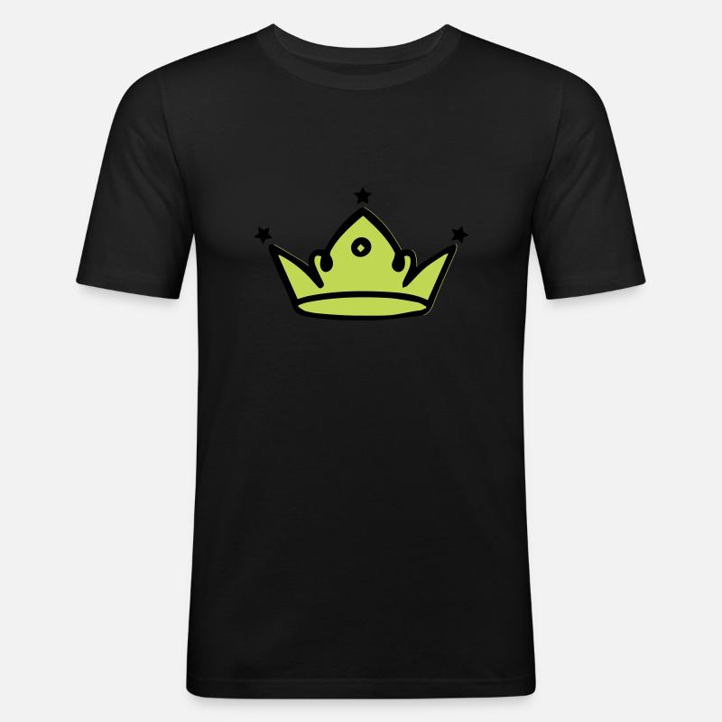 krone 01 - Männer Slim Fit T-Shirt - Schwarz
