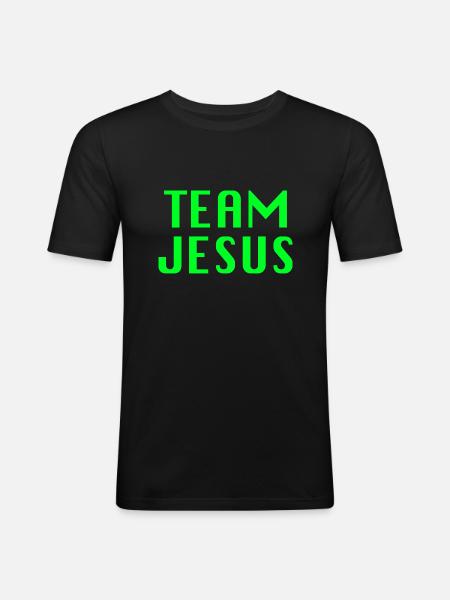 Team Jesus Cool Quote - Men's Slim Fit T-Shirt - black