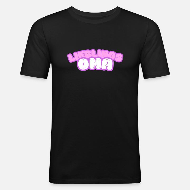 Lieblingsoma - Oma - Grossmutter - Männer Slim Fit T-Shirt - Schwarz