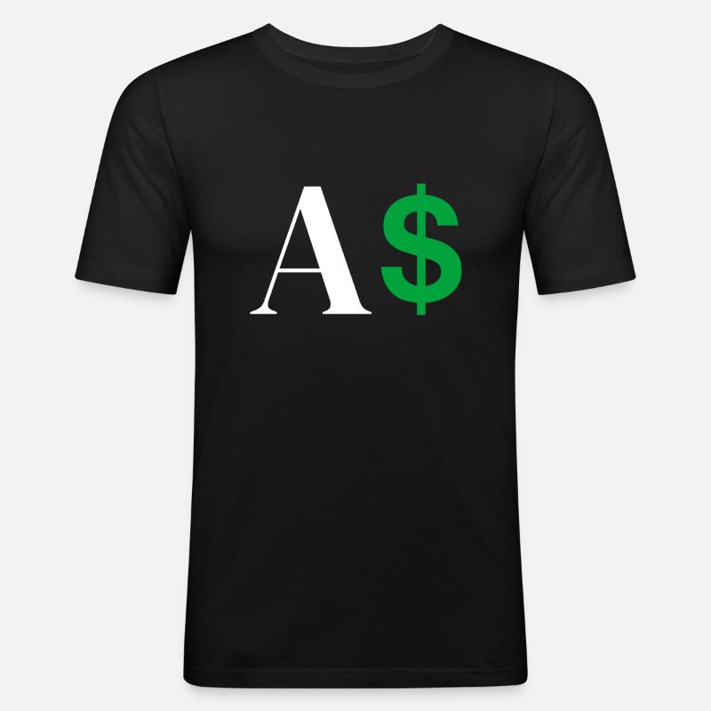 Dollar-Buchstabe - Männer Slim Fit T-Shirt - Schwarz