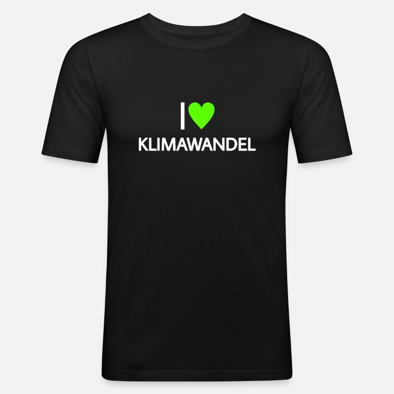 Ich liebe Klimawandel - Männer Slim Fit T-Shirt - Schwarz