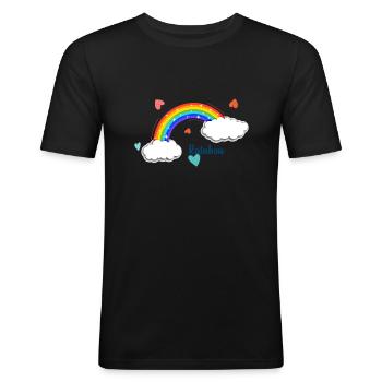 arc en ciel - T-shirt près du corps Homme - noir - Devant - Nik (191cm)