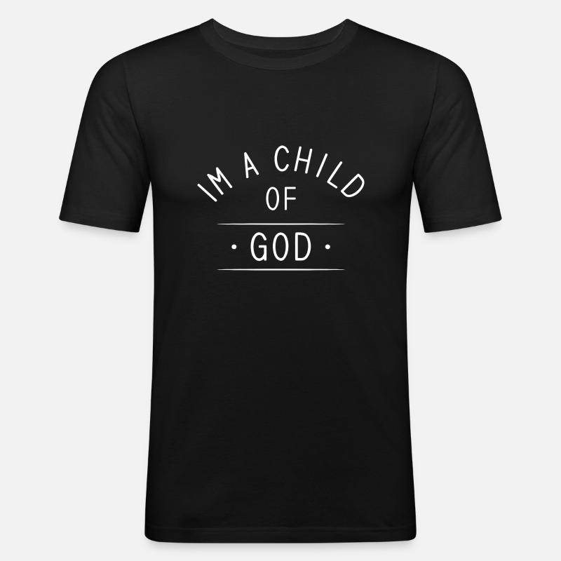 Ich bin ein Kind Gottes - Männer Slim Fit T-Shirt - Schwarz