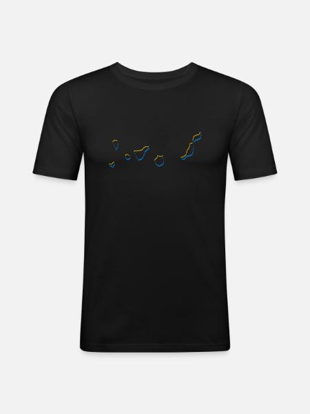 Îles Canaries - T-shirt près du corps Homme - noir