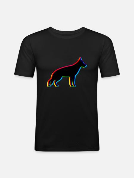 CMYK German Shepherd - Men's Slim Fit T-Shirt - black