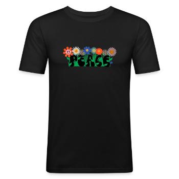 FRIEDE - Männer Slim Fit T-Shirt - Schwarz - Vorne - Nik (191cm)