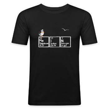 Moin Periodensystem Möwe Nordsee Chemie - Männer Slim Fit T-Shirt - Schwarz - Vorne - Nik (191cm)