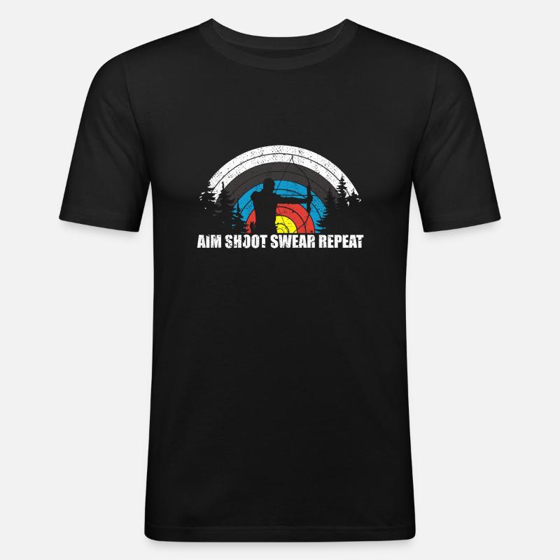 Spaß Bogenschießen Bogenjäger Bogenjagd Bogenjagd - Männer Slim Fit T-Shirt - Schwarz