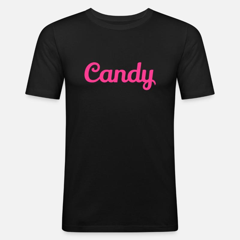 Candy - Männer Slim Fit T-Shirt - Schwarz