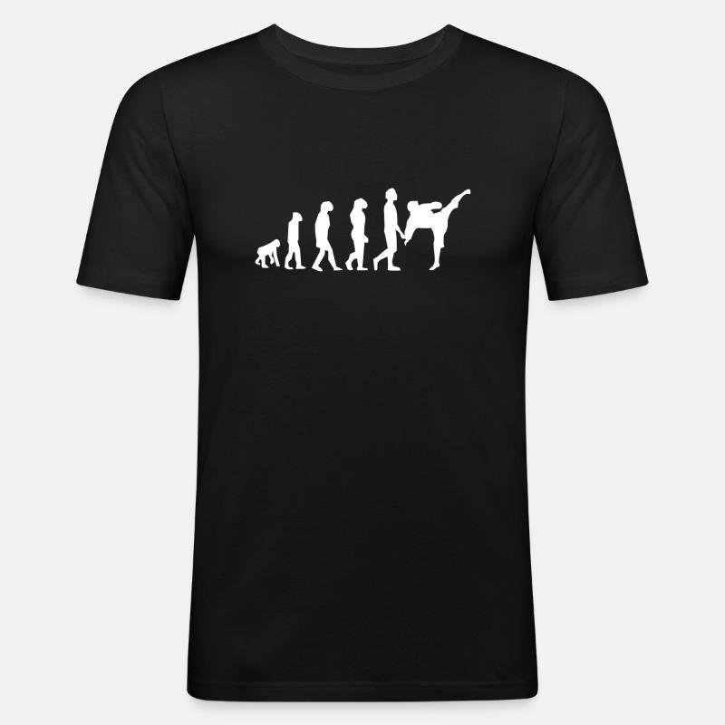 Evolution der Kampfkünste - Männer Slim Fit T-Shirt - Schwarz